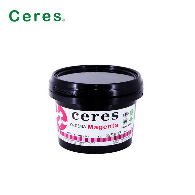 생생한 점 색상 UV 오프셋 잉크 1kg 캔 고속 판톤 인쇄 잉크