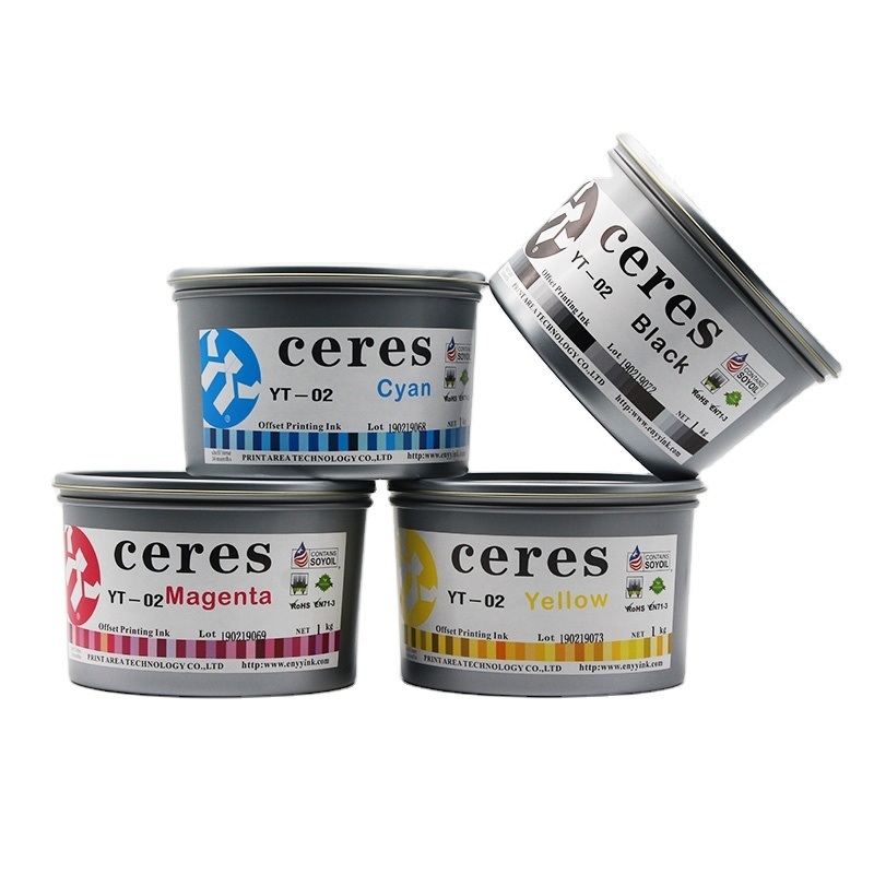 CERES 고농도 비독성 UV 오프셋 인쇄 잉크 종이 CMYK 색상 1kg/통