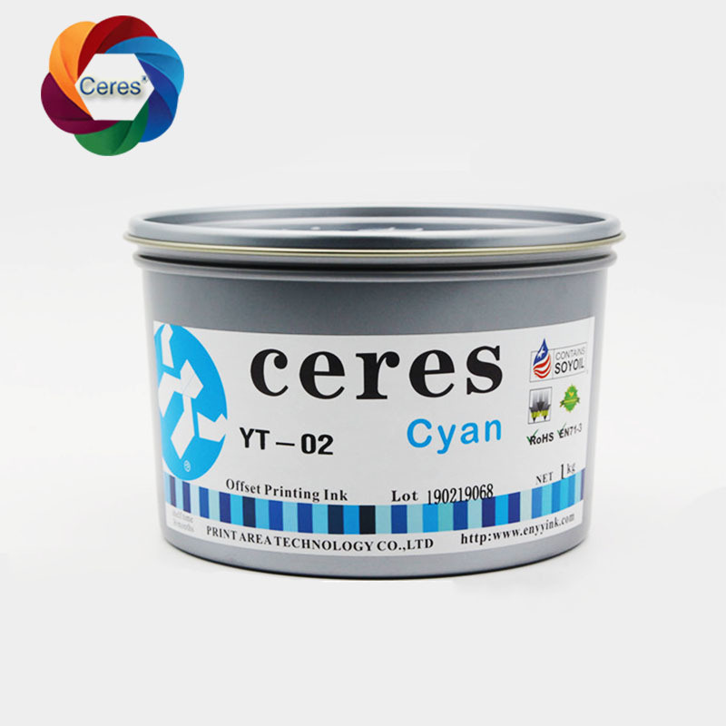 CERES 고농도 비독성 UV 오프셋 인쇄 잉크 종이 CMYK 색상 1kg/통
