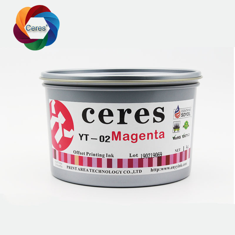 CERES 고농도 비독성 UV 오프셋 인쇄 잉크 종이 CMYK 색상 1kg/통