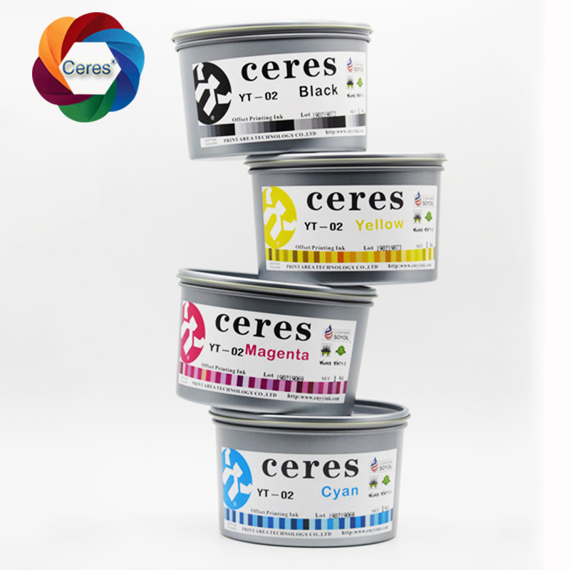 CERES 고농도 비독성 UV 오프셋 인쇄 잉크 종이 CMYK 색상 1kg/통