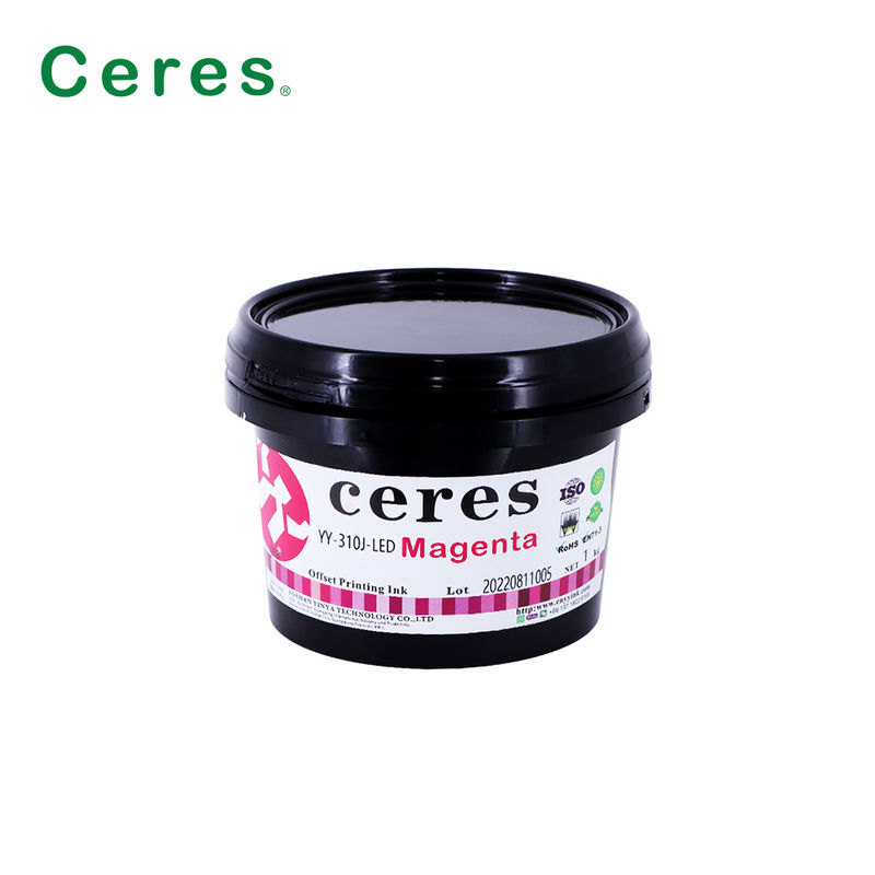 Ceres YY-310 UV LED 오프셋 잉크 100~150um 두께와 CMYK 판톤 색상