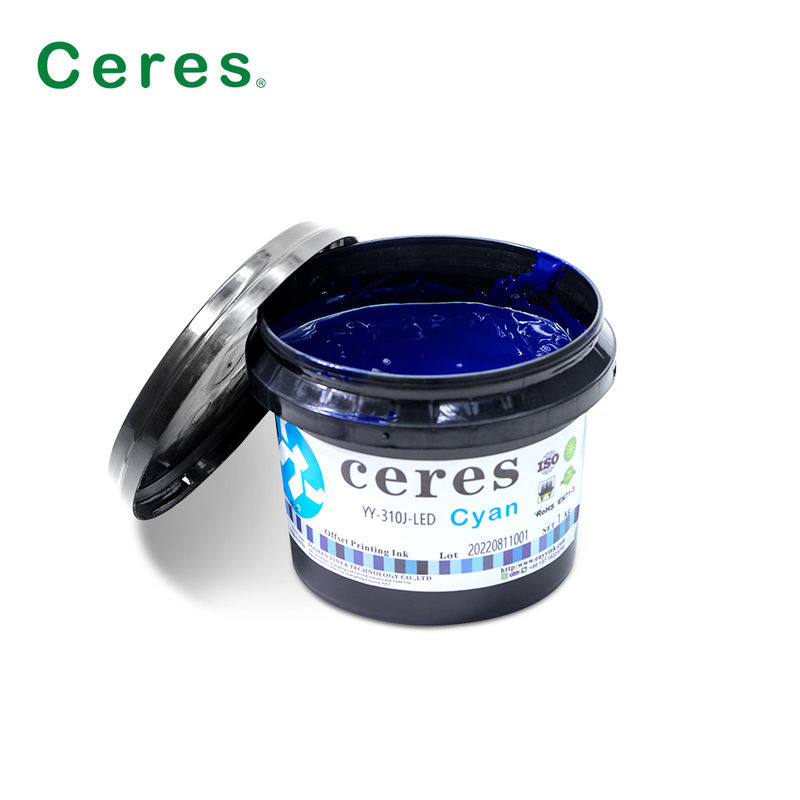 Ceres YY-310 UV LED 오프셋 잉크 100~150um 두께와 CMYK 판톤 색상