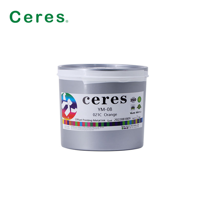 화장품 상자용 UV 경화 오렌지 오프셋 인쇄 잉크 YM-08 021C 금속 인쇄 잉크